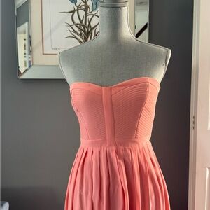 Parker Pink Pleated Strapless Sundress for Weddings